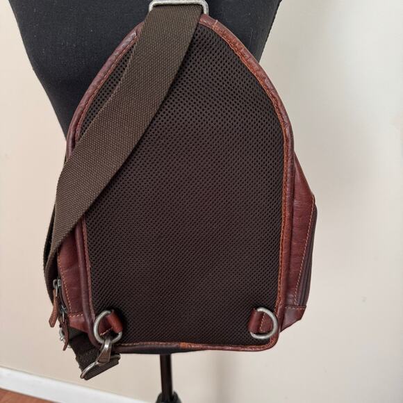 Jack George Crossover Backpack Messenger Bag Leather Brown - Picture 2 of 7
